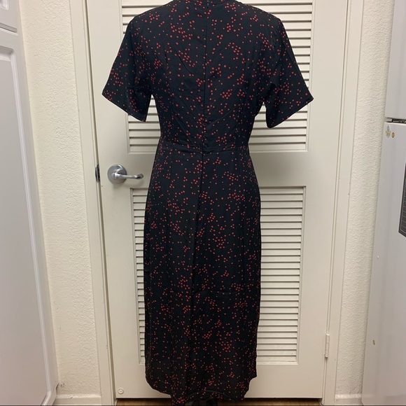 NWT Nasty Gal Black w/ Red Dot Print Midi Dress. Size US 8 - Picture 2 of 6